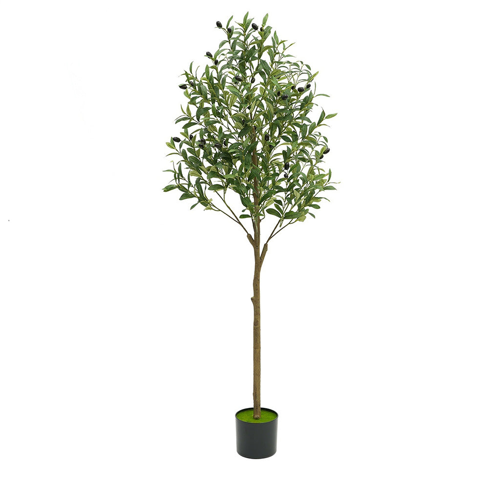 Albero di ulivo artificiale Garvee da 1,5 m con tronco malleabile, foglie realistiche, vaso di plastica per ufficio e soggiorno, facile da pulire, verde