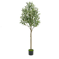 Albero di ulivo artificiale Garvee da 1,5 m con tronco malleabile, foglie realistiche, vaso di plastica per ufficio e soggiorno, facile da pulire, verde
