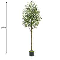 Albero di ulivo artificiale Garvee da 6 piedi con tronco in legno per ufficio e soggiorno, regolabile, facile da pulire, design realistico, verde