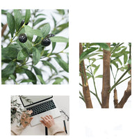 Albero di ulivo artificiale Garvee da 6 piedi con tronco in legno per ufficio e soggiorno, regolabile, facile da pulire, design realistico, verde