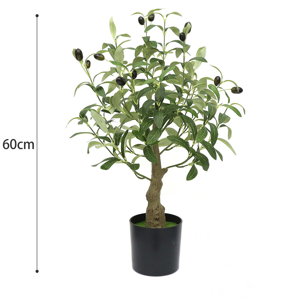 Albero di ulivo artificiale Garvee da 7 piedi con tronco in legno naturale e rami regolabili per soggiorno e ufficio, vaso stabile, verde