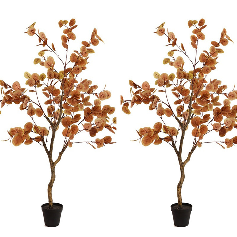 Albero di eucalipto artificiale Garvee da 3 a 4 piedi con rami regolabili e seta, facile da pulire, con vaso per soggiorno e ufficio, verde