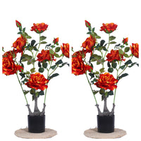 Garvee - Set di 2 peonie artificiali, realistiche, facili da coltivare, in plastica e set, verde, 70 cm, decorazione per la casa e l'ufficio