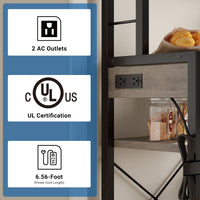 Supporto per microonde Garvee Bakers Rack con prese, 6 ripiani, metallo, robusto, per cucina e sala da pranzo, 35,49" L x 15,79" P, nero