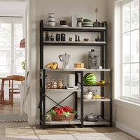 Supporto per microonde Garvee Bakers Rack con prese, 6 ripiani, metallo, robusto, per cucina e sala da pranzo, 35,49" L x 15,79" P, nero