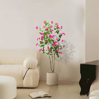 Albero di bouganville artificiale Garvee da 150 cm, facile da pulire, in plastica e seta, robusto vaso di cemento, decorazione per interni ed esterni, verde
