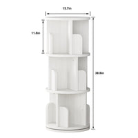 Libreria girevole in legno a 3 ripiani Garvee per soggiorno e cameretta dei bambini, girevole a 360°, stabile, salvaspazio, versatile