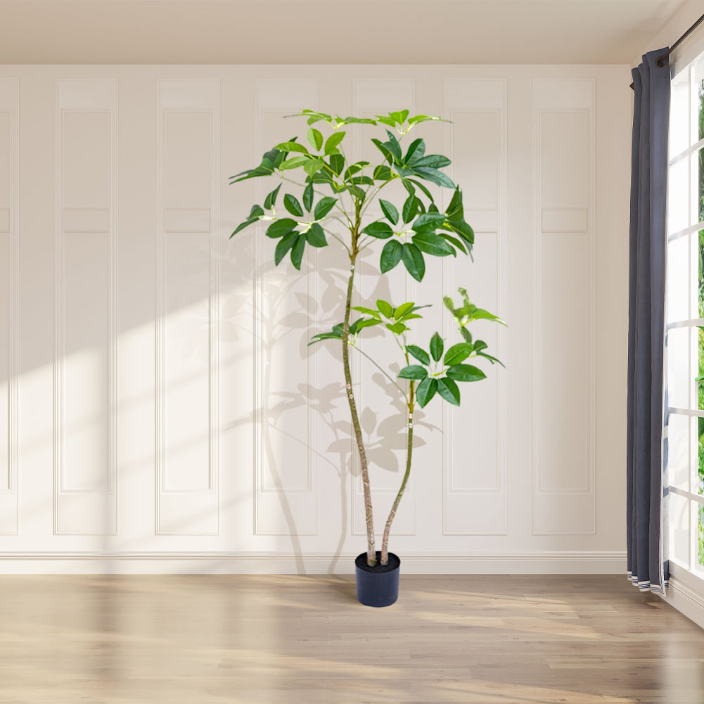 Garvee Albero Parasole Artificiale 5.2 piedi PVC Pianta da Interno Forma Regolabile Simbolo Feng Shui Casa Ufficio Soggiorno Balcone Verde