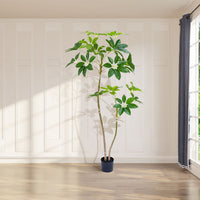 Garvee Albero Parasole Artificiale 5.2 piedi PVC Pianta da Interno Forma Regolabile Simbolo Feng Shui Casa Ufficio Soggiorno Balcone Verde