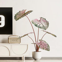 Pianta artificiale di Caladium Garvee da 110 cm, facile da curare e verde tutto l'anno, per ufficio e soggiorno, leggera e sicura, verde