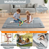 Garvee Materasso Futon Twin Size 5 Strati Schiuma Alta Densità Pieghevole Grigio Chiaro Per Dormitori E Campeggio - Light Grey