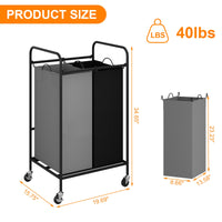 Carrello portabiancheria Garvee da 80 litri con bloccaggio ruote, robusto, capiente e facile da spostare.