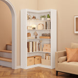 Mensola angolare Garvee da 182.37 cm, bianca, a forma di L, 5 ripiani, robusta struttura in MDF antiribaltamento, per soggiorno, ufficio - bianco
