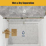 Garvee Porta Doccia Scorrevole 142-152x190 cm Vetro Temperato 8mm Senza Telaio Acciaio Inossidabile Bagno Moderno Regolabile Trasparente
