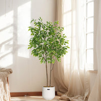 Pianta di ficus artificiale Garvee da 160 cm con vaso per decorare ufficio e soggiorno, verde