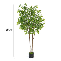 Pianta di ficus artificiale Garvee da 160 cm con vaso per decorare ufficio e soggiorno, verde