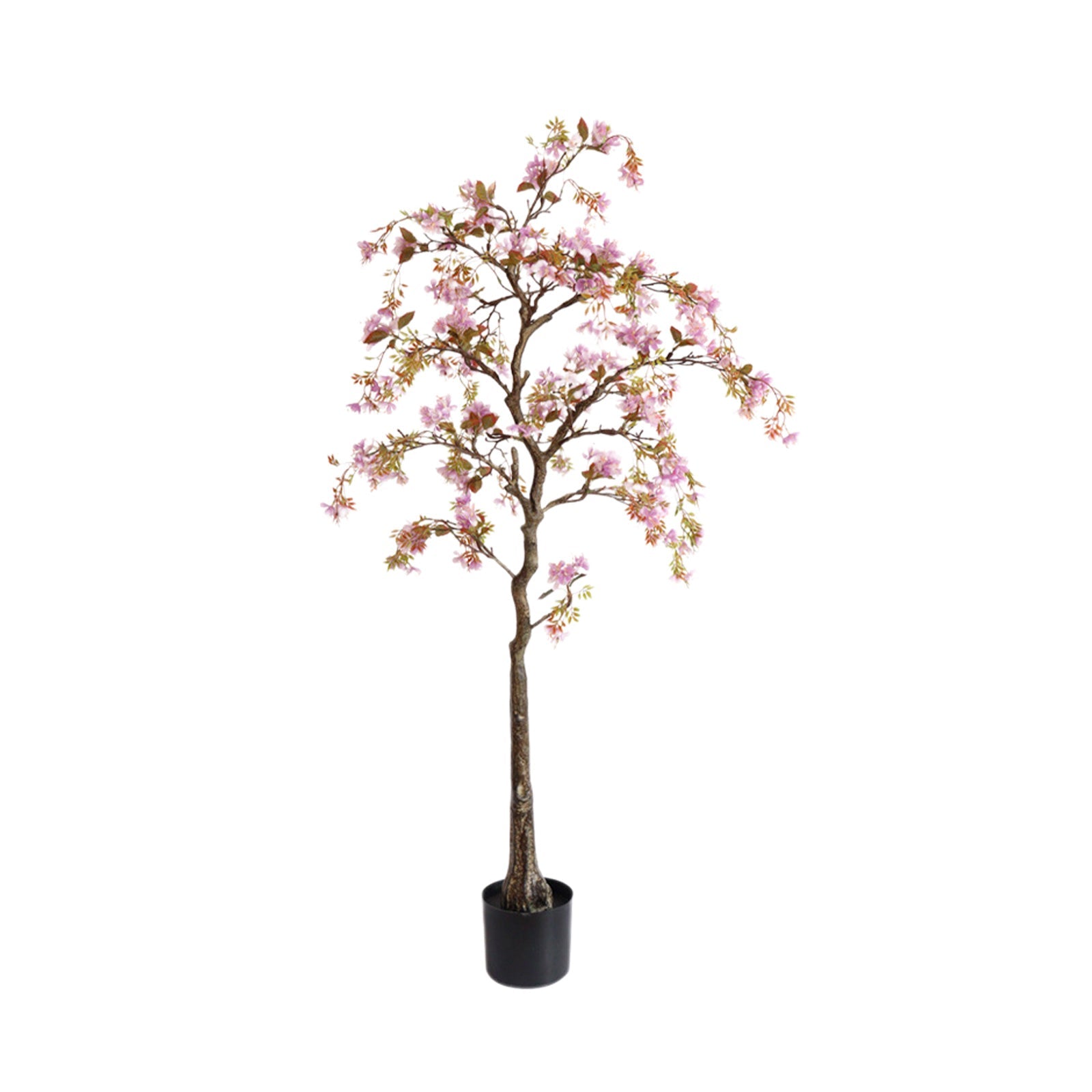 Albero di begonia artificiale Garvee da 140 cm, fiori di seta realistici, facile da curare, decorazione per interni, foglie realistiche, verde