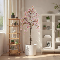 Albero di begonia artificiale Garvee da 160 cm, fiori realistici, di lunga durata, per decorazioni per la casa e l'ufficio, verde