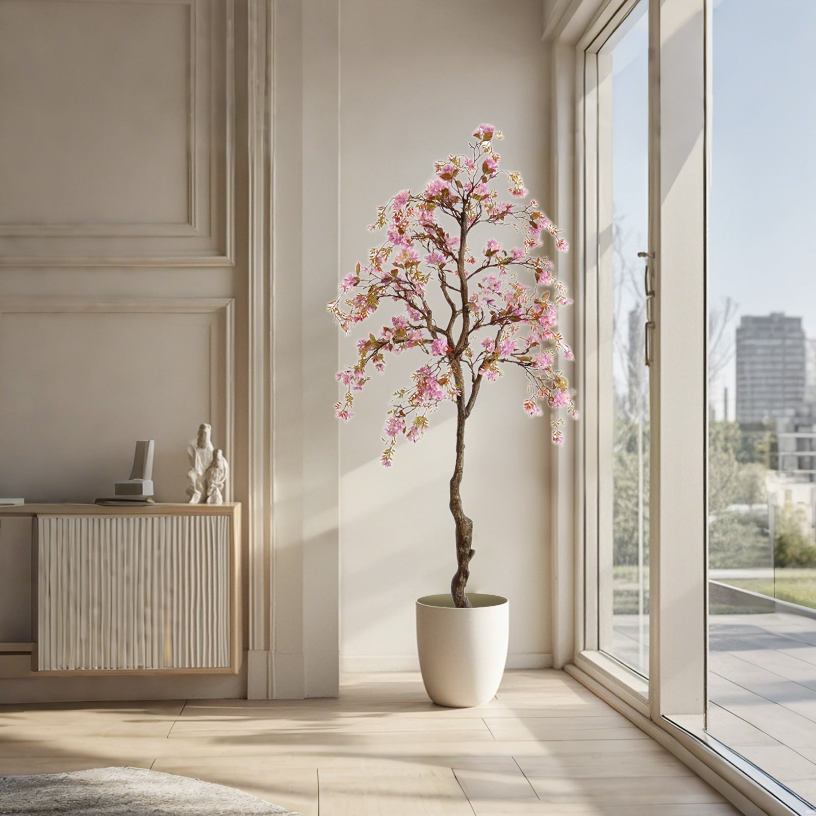 Albero di begonia artificiale Garvee da 160 cm, fiori realistici, di lunga durata, per decorazioni per la casa e l'ufficio, verde