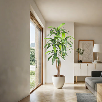 Garvee Pianta artificiale di legno di ferro brasiliano, 6 piedi, albero da giardino, 5 tronchi, flessibile e facile da curare, materiale PE, moderno per casa e ufficio, verde