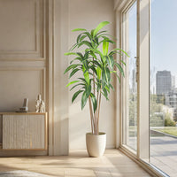 Garvee Pianta artificiale di legno di ferro brasiliano, 6 piedi, albero da giardino, 5 tronchi, flessibile e facile da curare, materiale PE, moderno per casa e ufficio, verde