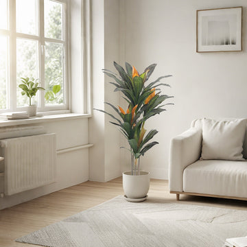 Albero di Dracena Artificiale Garvee 105 cm, Rami Regolabili, Vaso di Cemento, Robusto per Decorazioni da Interni ed Esterni, Verde