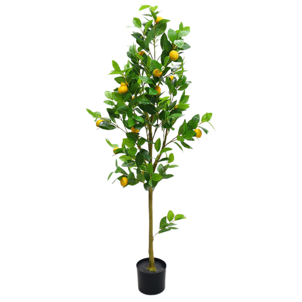 Albero di limone artificiale Garvee da 5 piedi, realistico, facile da curare, durevole, resistente ai raggi UV, compatto, per interni e verande.
