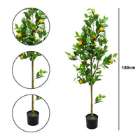 Albero di limone artificiale Garvee da 5 piedi, realistico, facile da curare, durevole, resistente ai raggi UV, compatto, per interni e verande.