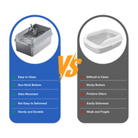 GARVEE Lettiera per gatti XXL in acciaio inox con coperchio e pedale filtro per uso domestico, 60x40x30 cm, argento