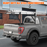 Portascale per camion Garvee, large size adjustable from 19 to 34", old size from 44.5 to 49.5", capacity of 250 libbre, acciaio, verniciato a polvere, nero, for kayak and surf tables