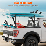 Portascale per camion Garvee, large size adjustable from 19 to 34", old size from 44.5 to 49.5", capacity of 250 libbre, acciaio, verniciato a polvere, nero, for kayak and surf tables