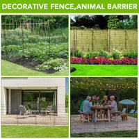 Recinzione decorativa da giardino Garvee, 15 pannelli, in acciaio inossidabile, barriera per animali, 29 x 32 piedi, nera, per cortile e patio