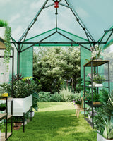 Garvee Serra Pop-Up 8x12 FT Con Tela PE Resistente, Telaio Acciaio Verniciato, Porte Con Cerniera E Finestre A Rete, Giardinaggio Indoor/Outdoor, Verde - Green
