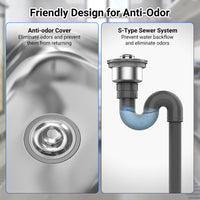 Lavello di servizio Garvee in acciaio inossidabile con grande vasca singola, acciaio 304, rubinetto caldo e freddo, indipendente per cucina, lavanderia, garage, argento, 17x13 pollici