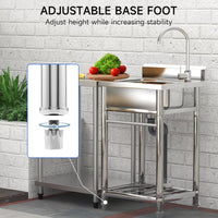 Lavello di servizio Garvee in acciaio inossidabile con grande vasca singola, acciaio 304, rubinetto caldo e freddo, indipendente per cucina, lavanderia, garage, argento, 17x13 pollici