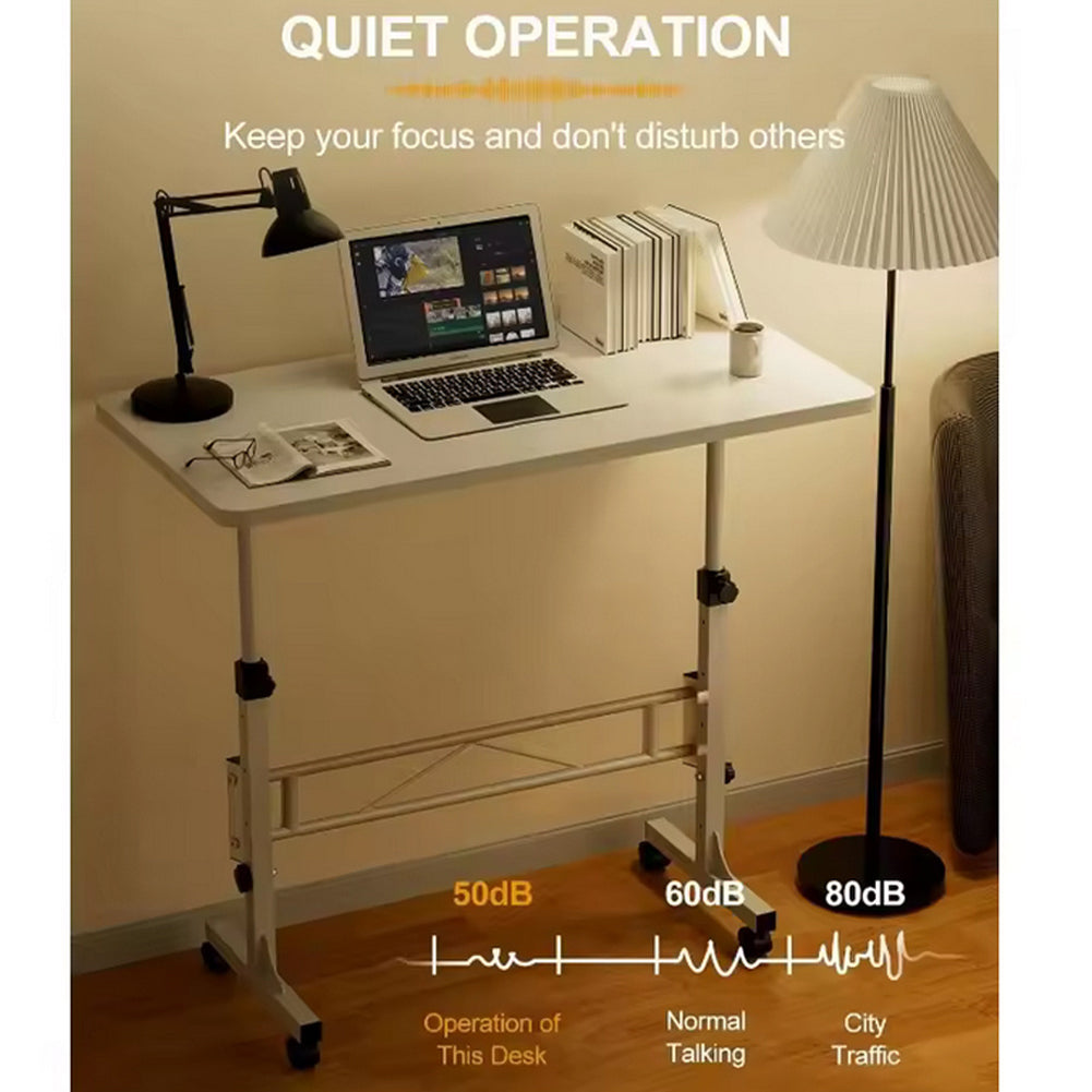 Scrivania mobile Garvee, regolabile in altezza, con ruote, ergonomica, in metallo, per ufficio domestico, portatile, montaggio rapido