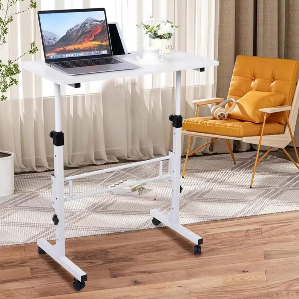 Scrivania mobile Garvee, regolabile in altezza, con ruote, ergonomica, in metallo, per ufficio domestico, portatile, montaggio rapido