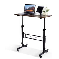 Scrivania mobile Garvee, regolabile in altezza, con ruote, ergonomica, in metallo, per ufficio domestico, portatile, montaggio rapido