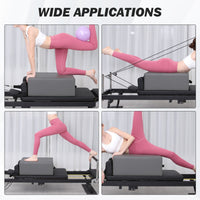 Garvee Pilates Reformer Seat Box, pieghevole, antiscivolo, per casa e studio, 24,4" x 16,9" x 9", nero/grigio