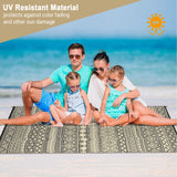 Garvee Tappeto Esterno Impermeabile 5x8 Doppia Faccia Paglia Plastica Nero/Caffè Per Patio Spiaggia - Nero e Marrone
