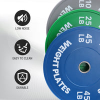 Set di dischi di peso in gomma Garvee da 2", 1,25-55 libbre, rivestiti in gomma, micro-caricamento colorato, bilancieri standard, allenamento domestico e professionale