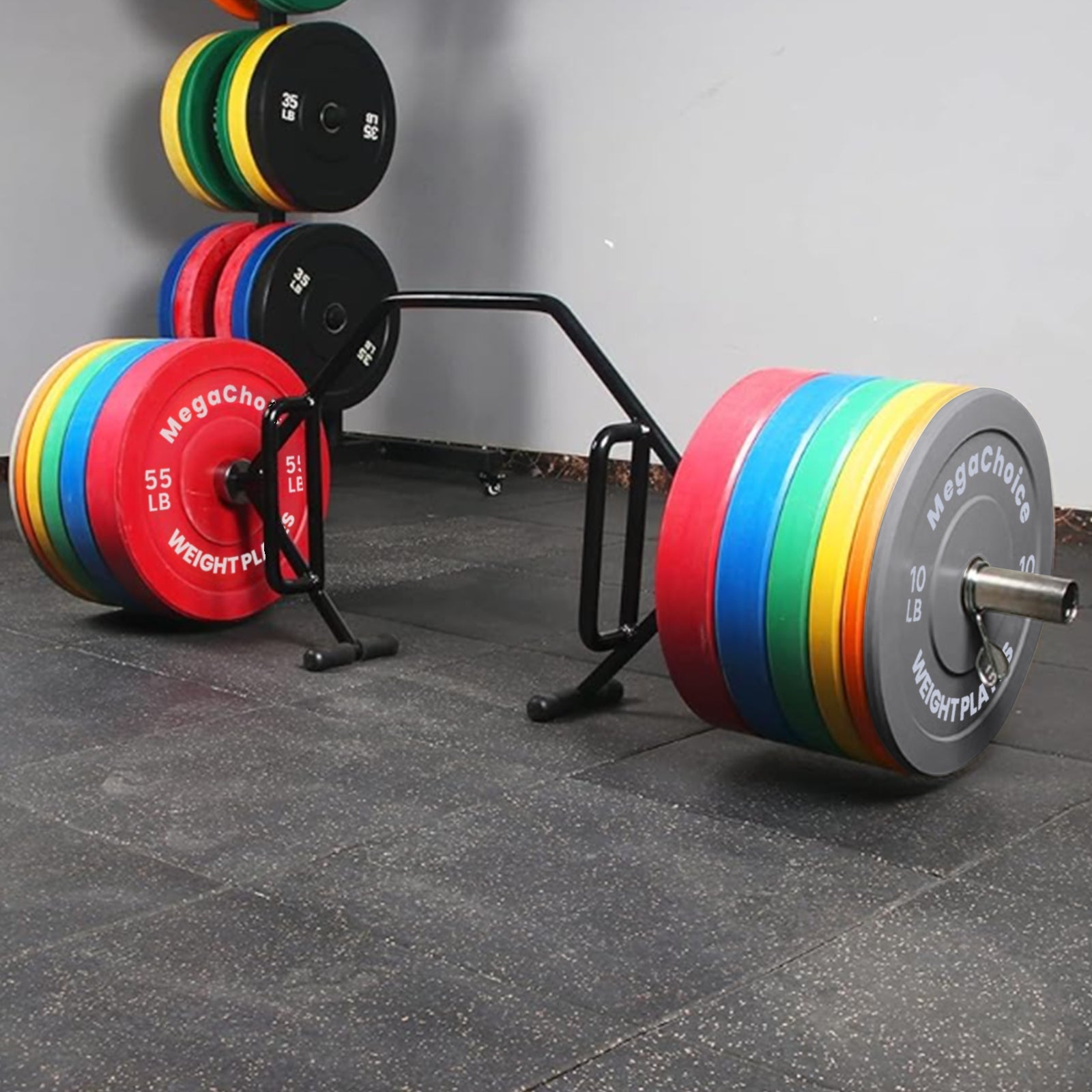 Set di dischi di peso in gomma Garvee da 2", 1,25-55 libbre, rivestiti in gomma, micro-caricamento colorato, bilancieri standard, allenamento domestico e professionale