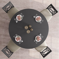 Tavolo da pranzo rotondo Garvee da 47 pollici in legno, design rustico, con piedini regolabili per sala da pranzo e soggiorno, pannello MDF, robusto, marrone