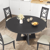 Tavolo da pranzo rotondo Garvee da 47 pollici in legno, design rustico, con piedini regolabili per sala da pranzo e soggiorno, pannello MDF, robusto, marrone