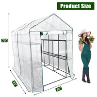 Serra Garvee a 3 livelli con 9 ripiani, protezione UV, impermeabile, materiale PE per giardino e balcone, 3 livelli, trasparente