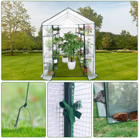 Serra Garvee a 3 livelli con 9 ripiani, protezione UV, impermeabile, materiale PE per giardino e balcone, 3 livelli, trasparente