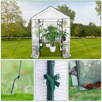 Serra da giardino Garvee 57x57x76" Robusta struttura in acciaio a 3 livelli Porta avvolgibile con Cerniera Portatile per giardino e patio