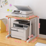 Supporto per stampante da tavolo Garvee, in legno, a 2 livelli, robusto, salvaspazio, per ufficio e cucina, 22,5x14,8x15 pollici, marrone