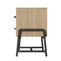 Comodino Garvee con 2 cassetti, tavolino moderno, gambe in metallo, legno, camera da letto e soggiorno, robusto, facile da pulire, colore legno chiaro