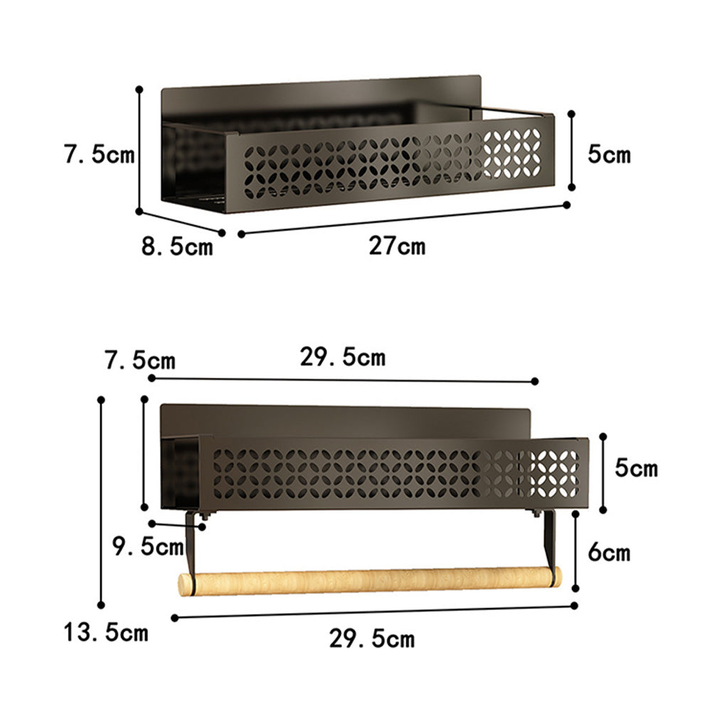 Porta spezie magnetico Garvee, set da 4, con potente magnete per frigorifero e cucina, acciaio inossidabile al carbonio, con portarotolo di carta, nero